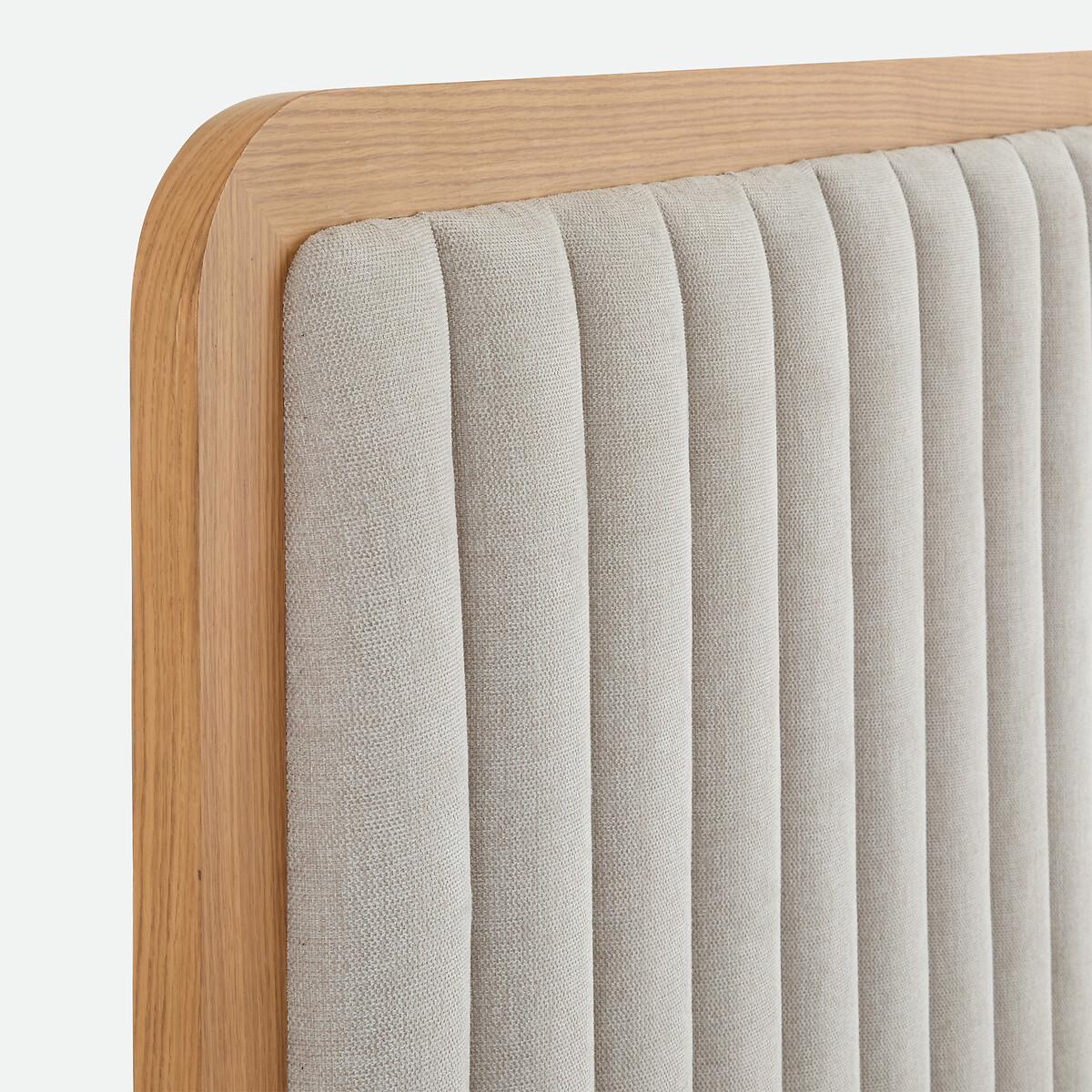 Tête de lit rembourrée, plaqué chêne et tissu texturé, CALLIE beige, LA REDOUTE INTERIEURS