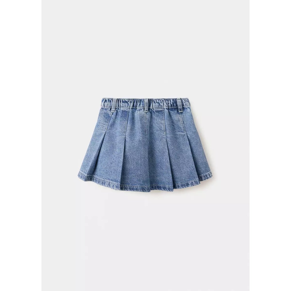 Jupe plissée denim bleu moyen, MANGO BABY