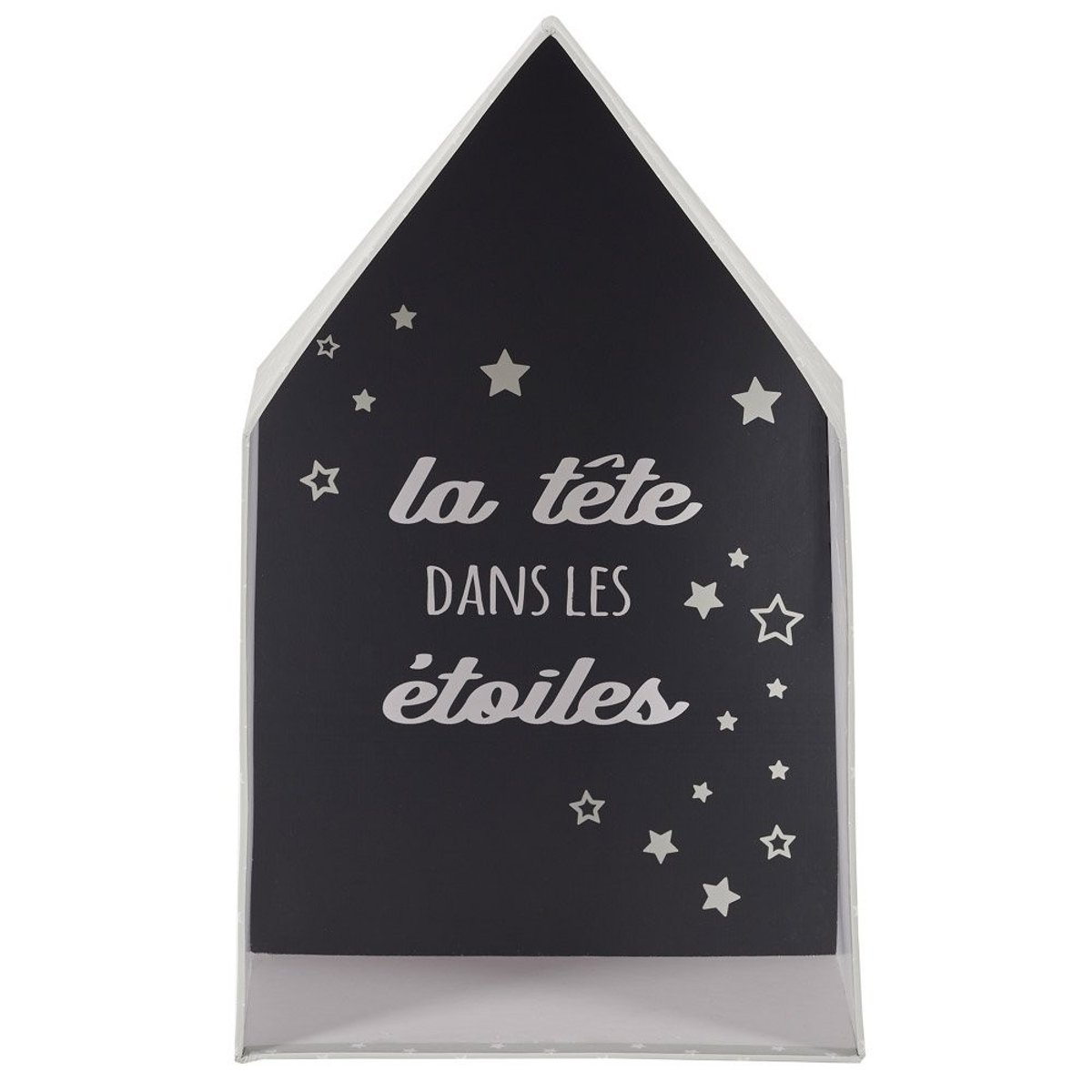 Lot de 3 boites gigognes Maison garçon gris, DECORATIE