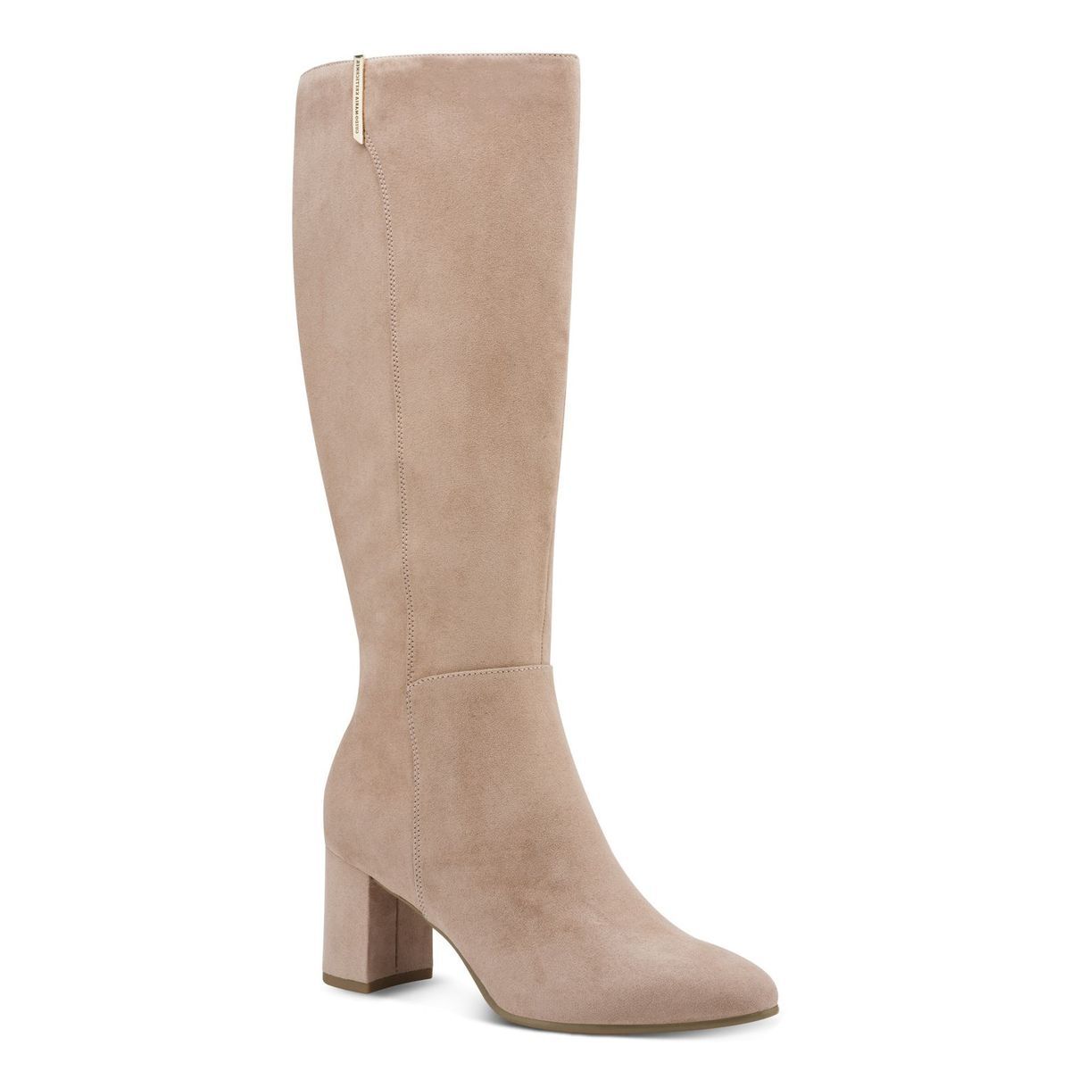 Bottes talon bloc beige crème brillant, MARCO TOZZI