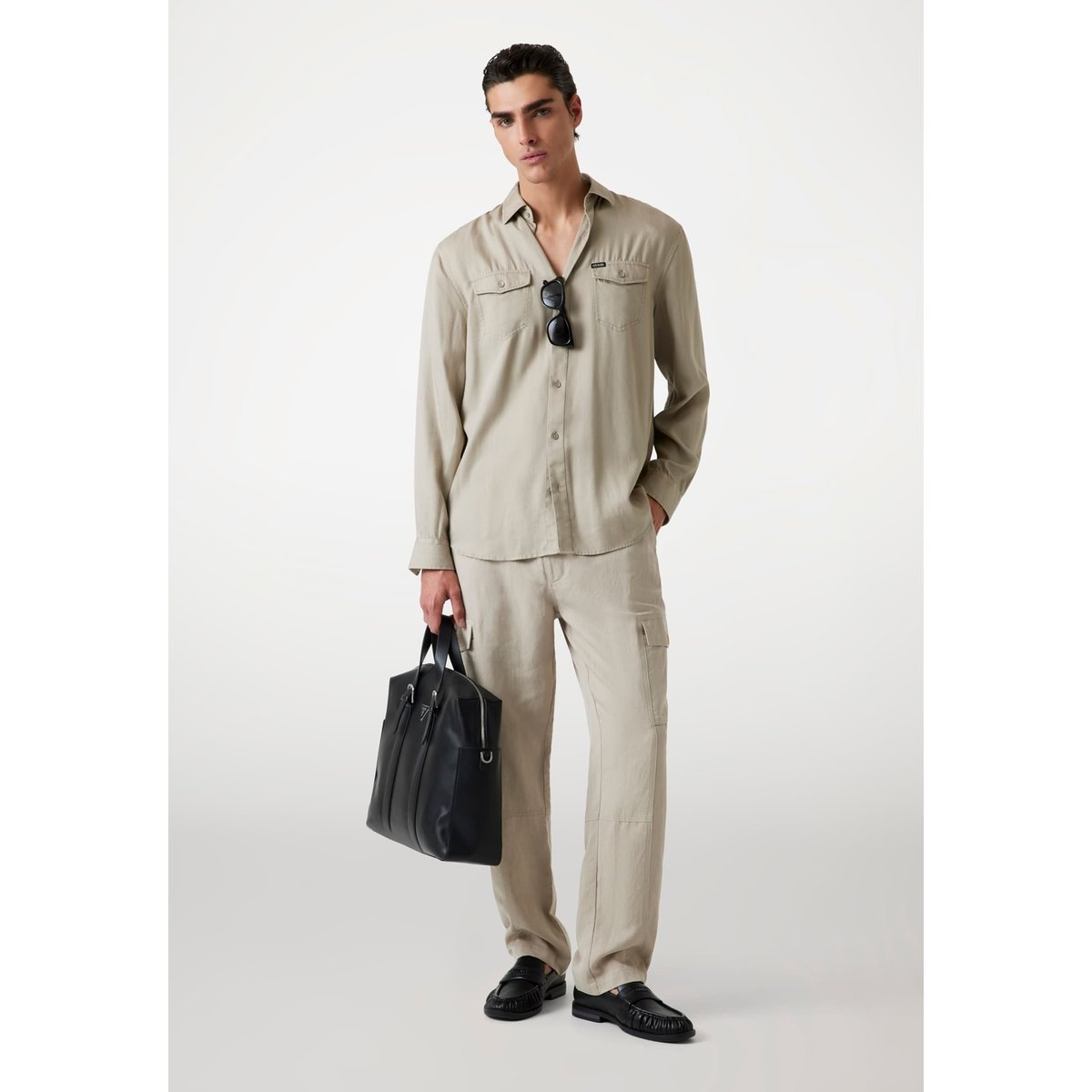 Pantalon Cargo Sergé beige, GUESS
