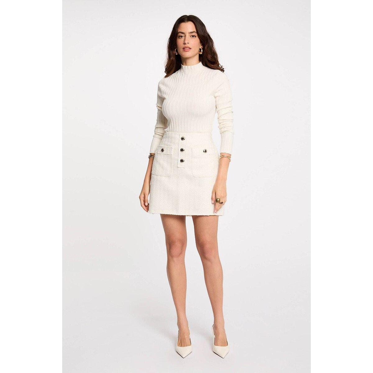 High Neck Jumper ivory, MORGAN