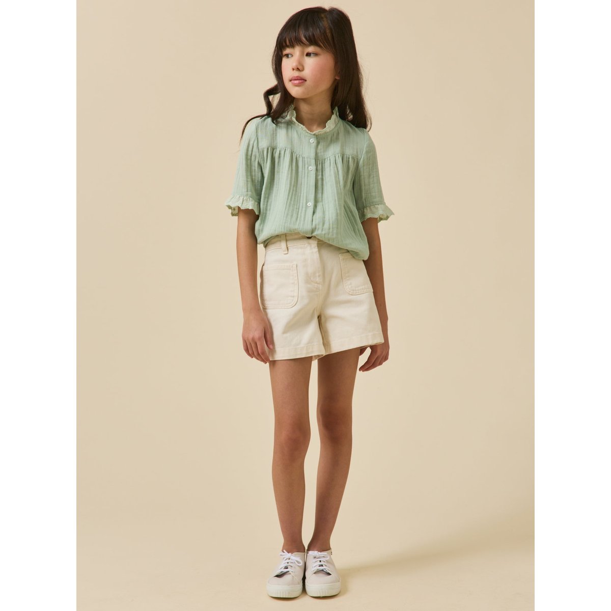 Short  denim couleur ecru, CYRILLUS