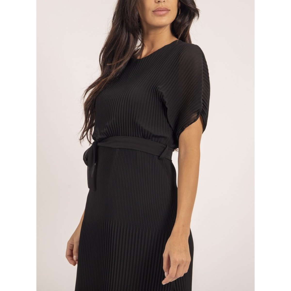 Robe Courte Plissée Iwild noir, DONA LISA