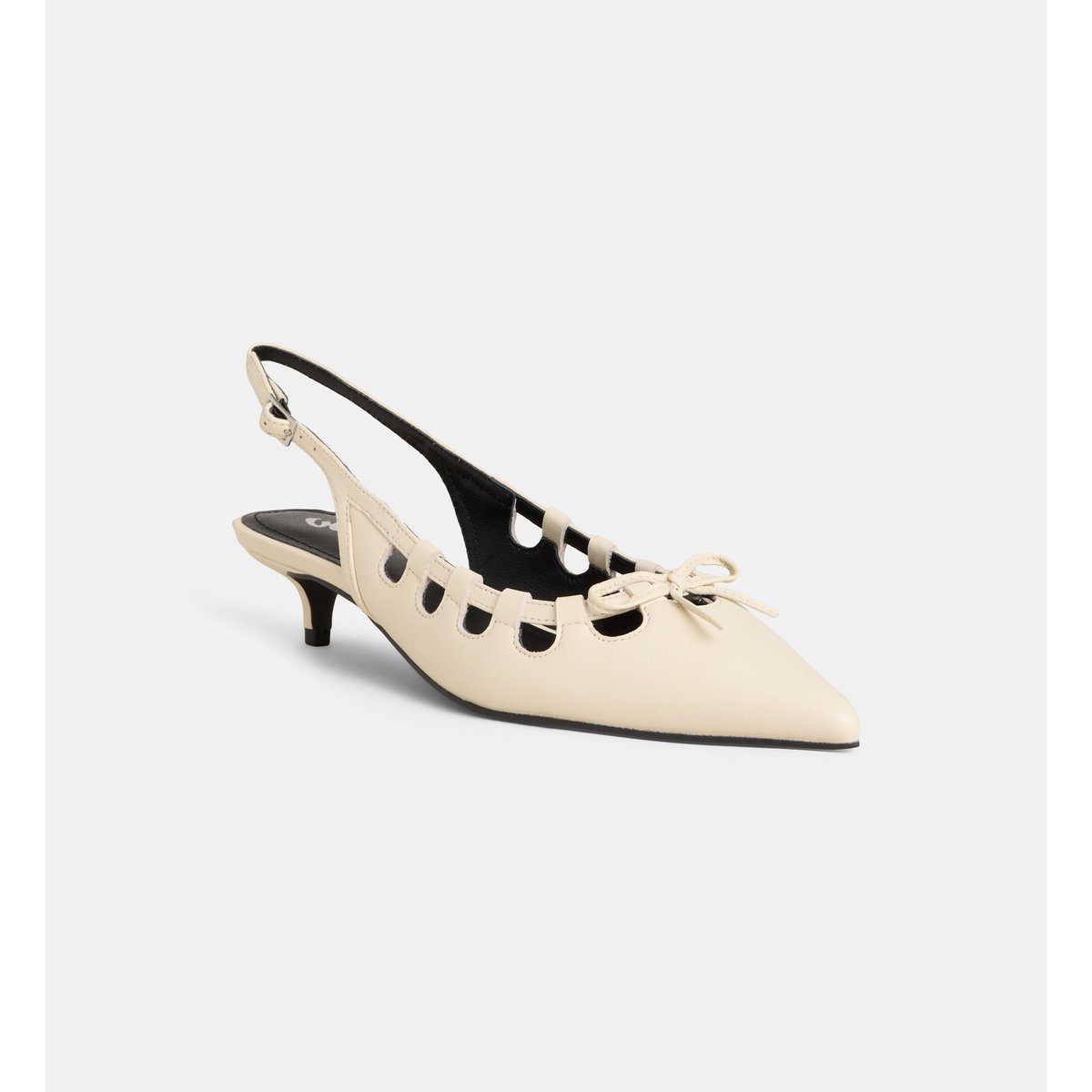 Escarpins kitten slingback ajourés clara blanc, GALERIES LAFAYETTE