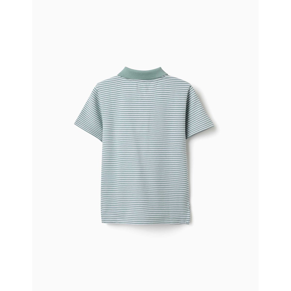 Polo en coton à rayures avec imprimé vert clair, ZIPPY