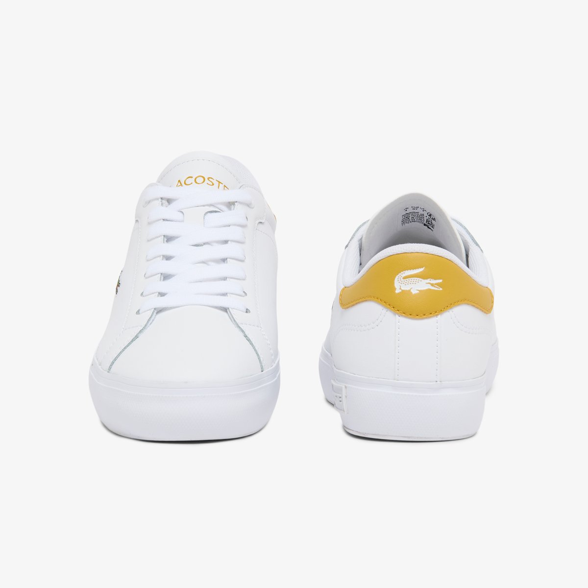 Sneakers Powercourt femme en cuir blanc-2m4, LACOSTE