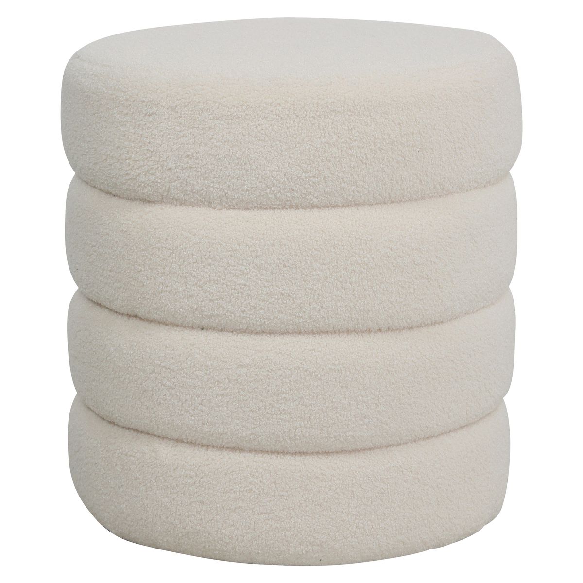 Pouf tissu effet laine bouclette Fino beige, ZAGO