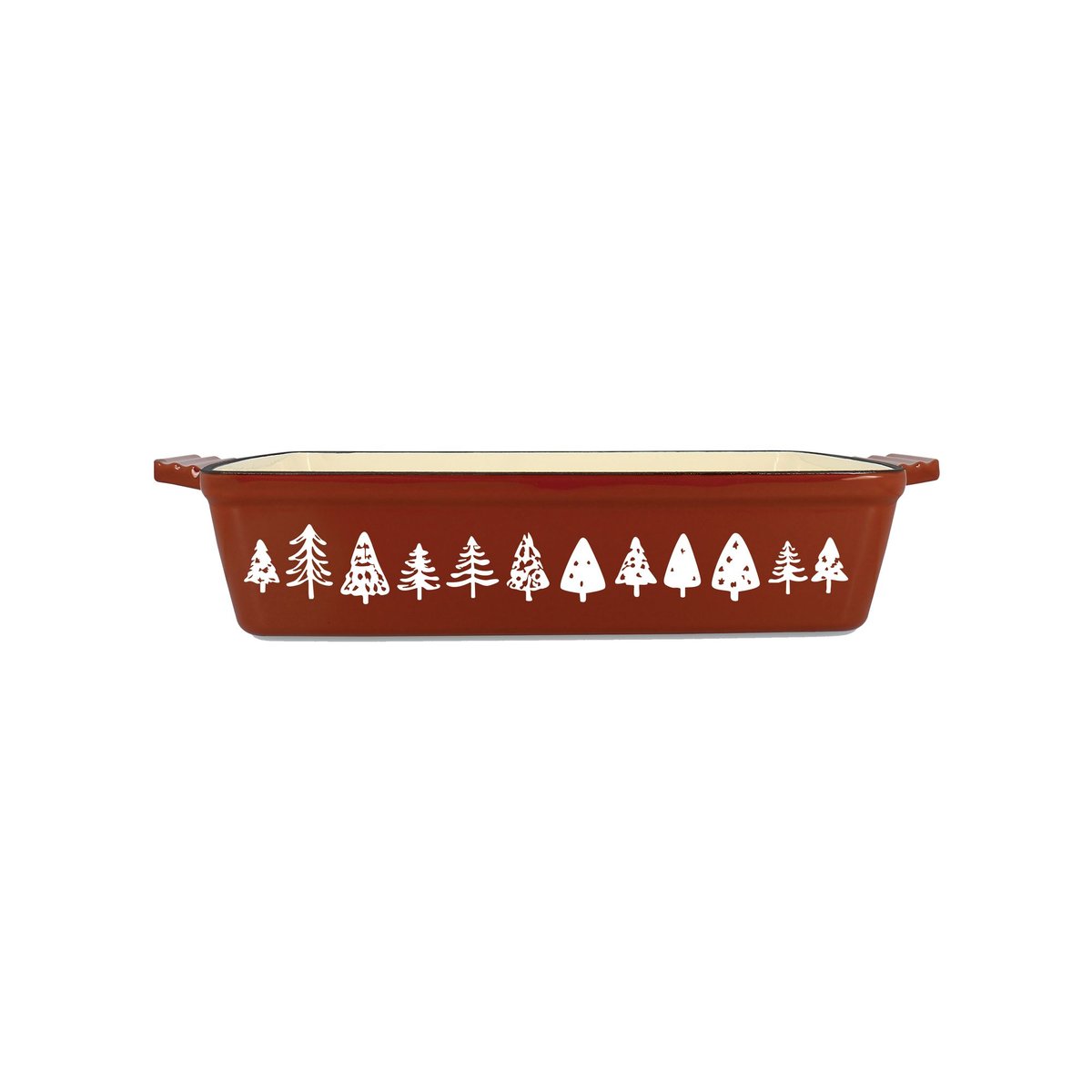 Plat à four 39,5x23,5cm en fonte, MONTAGNE beige-terracotta, MENASTYL