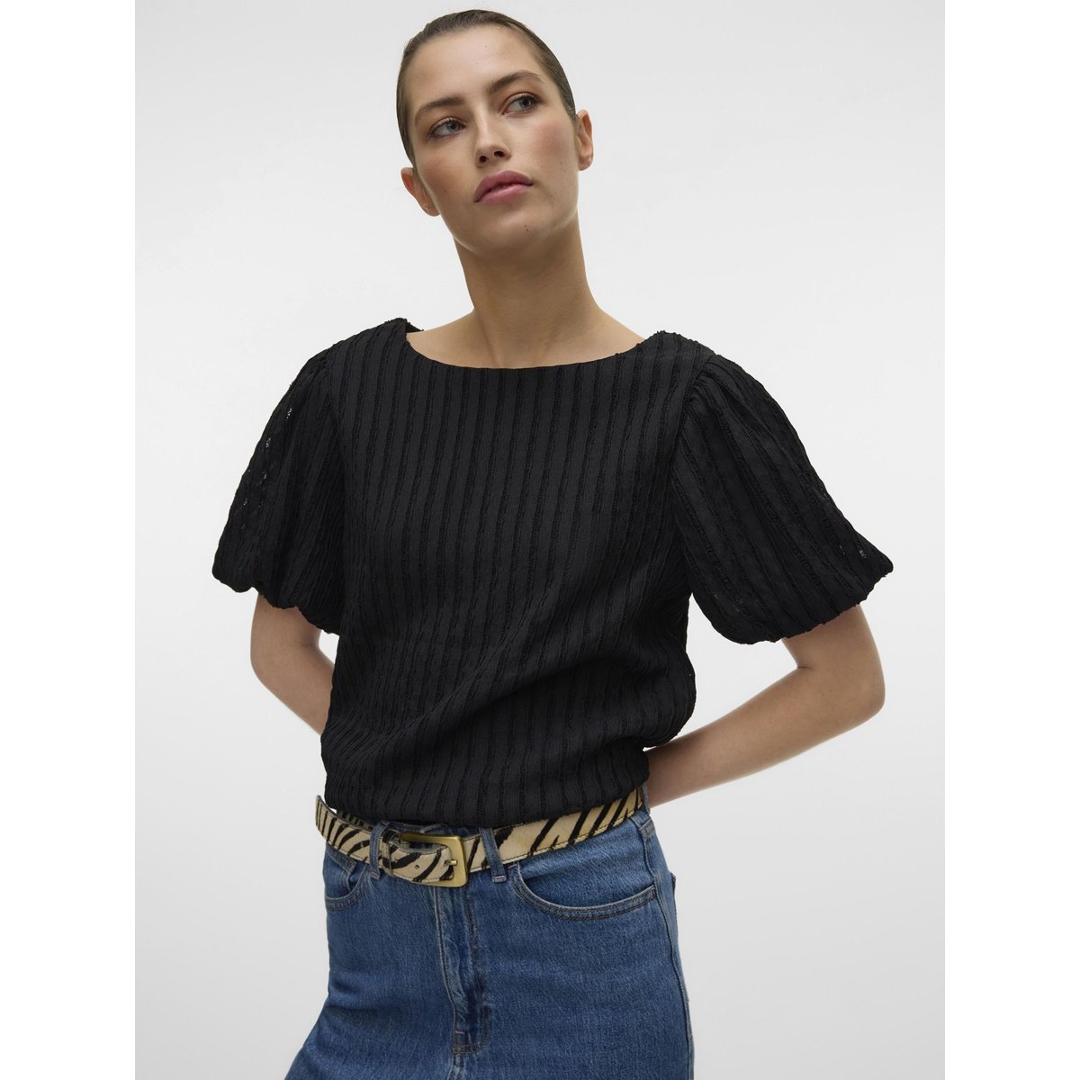Top Plissé noire - black, VERO MODA