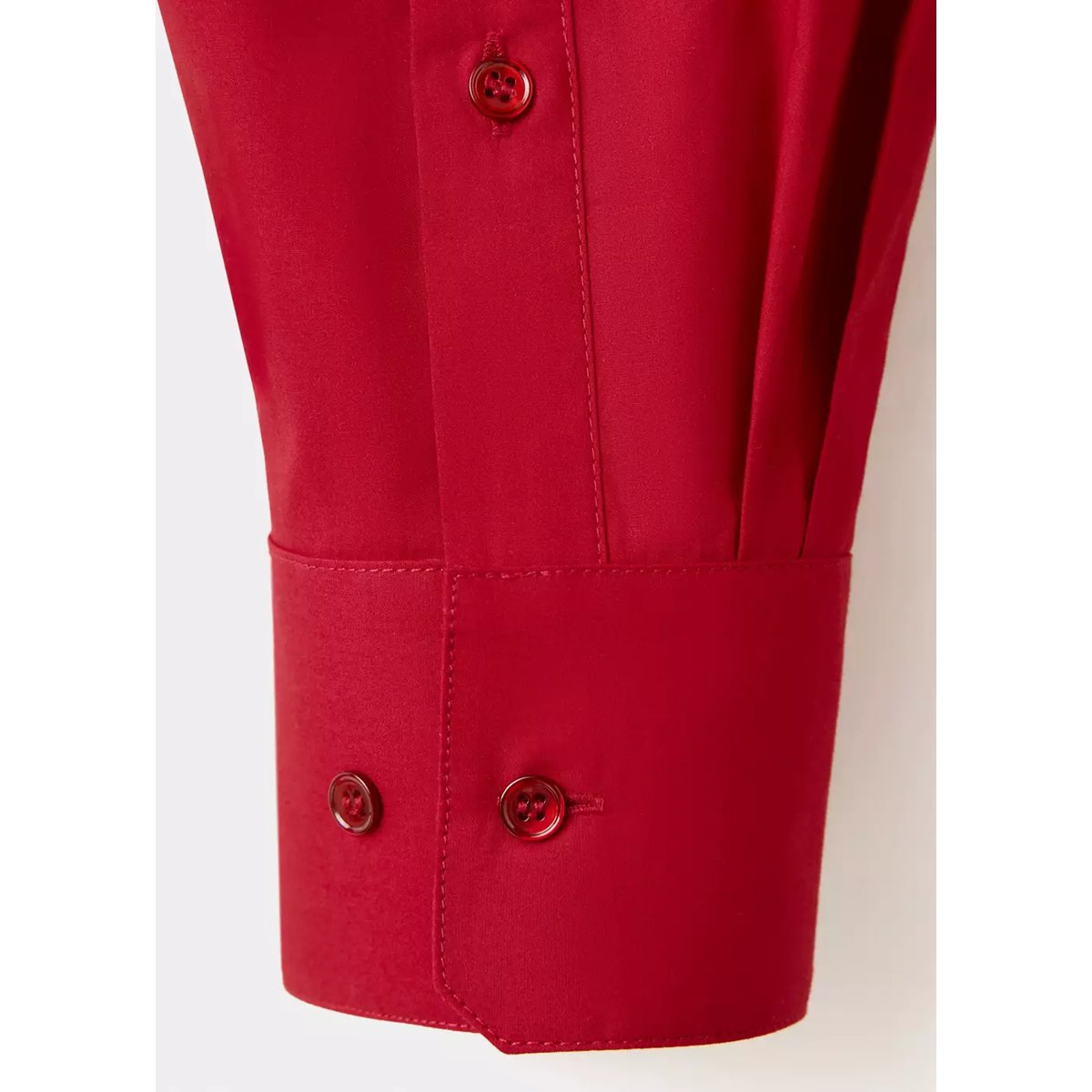 Chemise droite mélange coton et lyocell rouge, MANGO