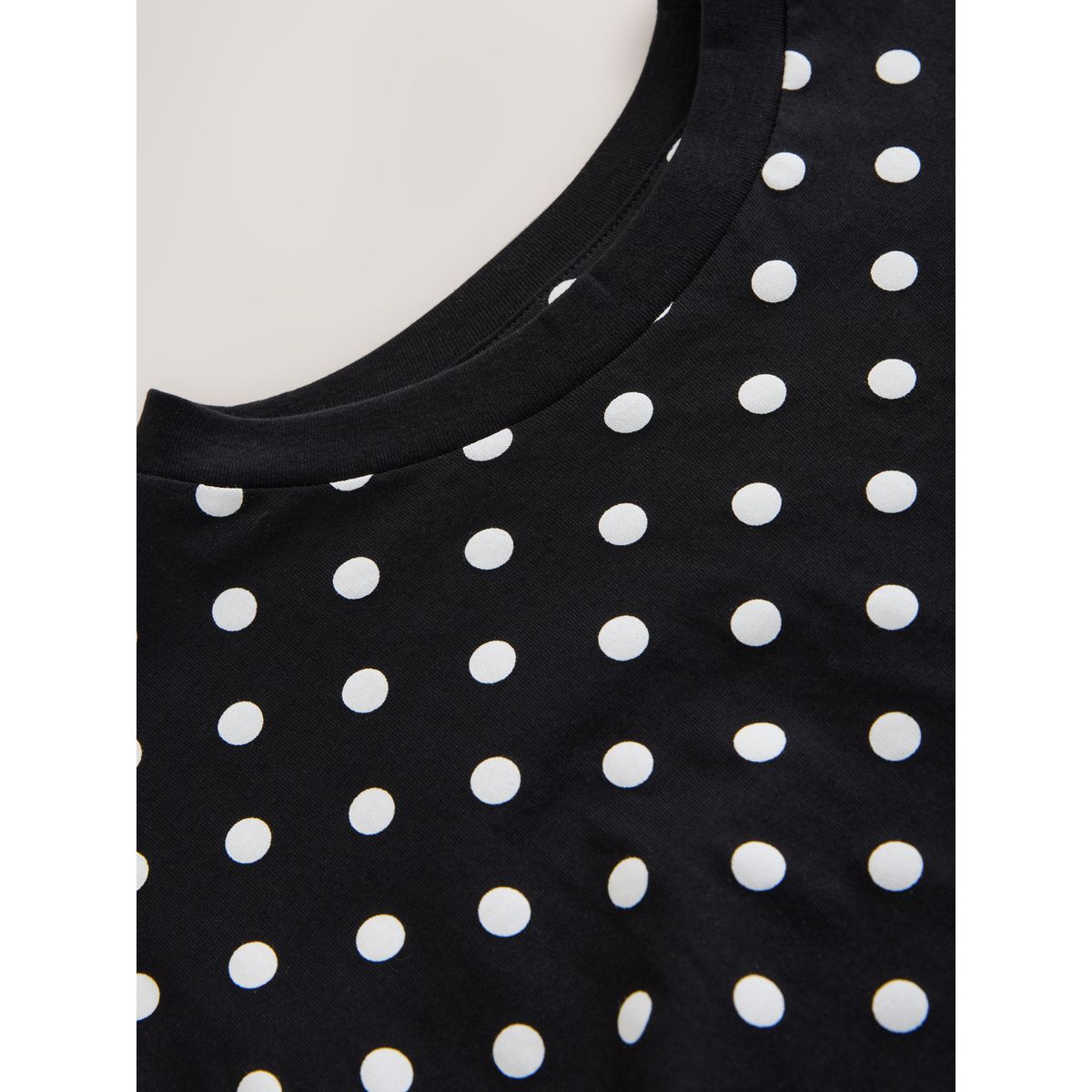 T-shirt ras du cou décontracté noir/blanc à pois, NEXT