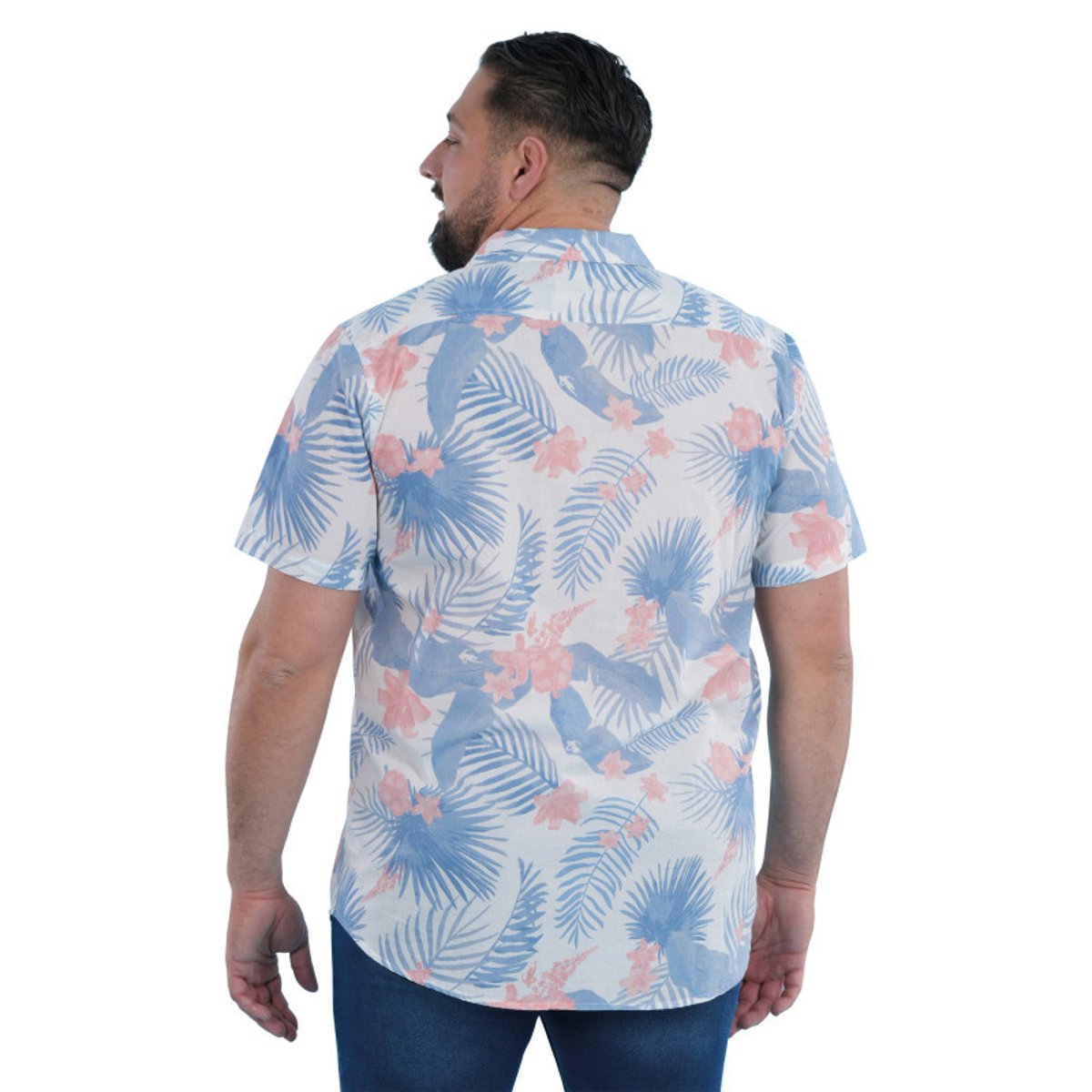 Chemise en coton biologique ciel tropicale pourvue d'un col cubain bleu clair, RUCKFIELD