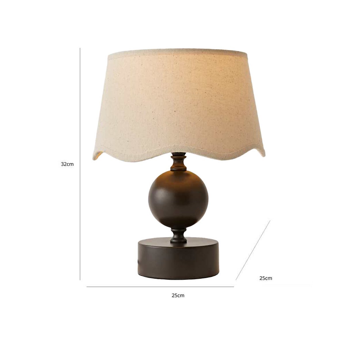 Andres Candlestick Table Lamp with Scallop Trim Shade natural, SO'HOME