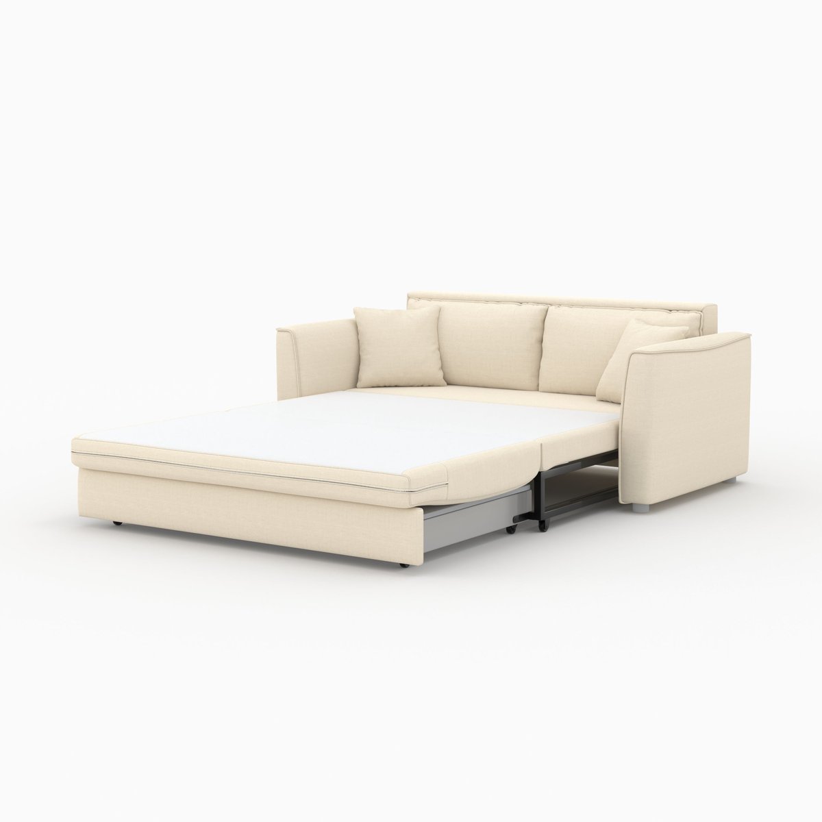 Canapé convertible en tissu texturé - OLYMPE beige, MAISON PAVANE