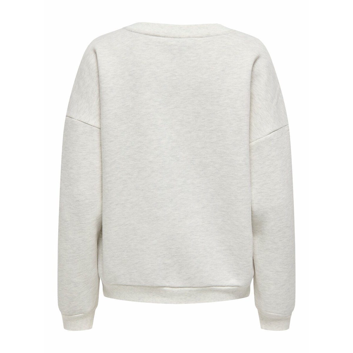 Sweater met V-hals en gekleurde badge ecru, ONLY