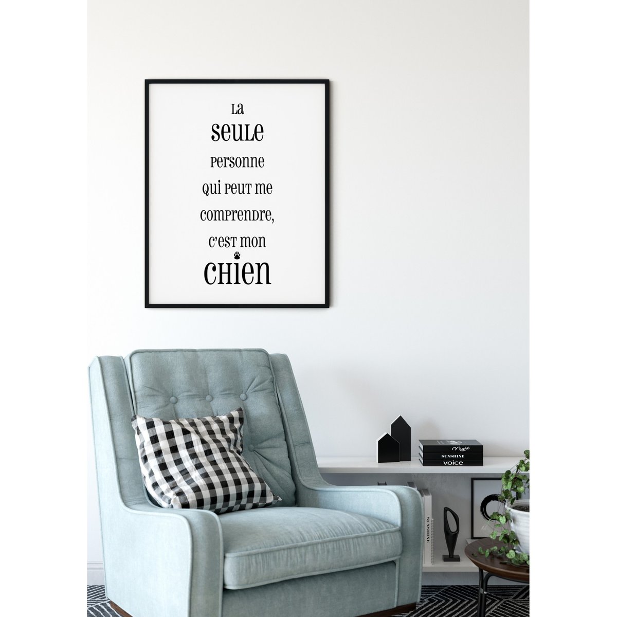 Affiche 'La seule personne qui peut me comprendre...' blanc, L'AFFICHERIE