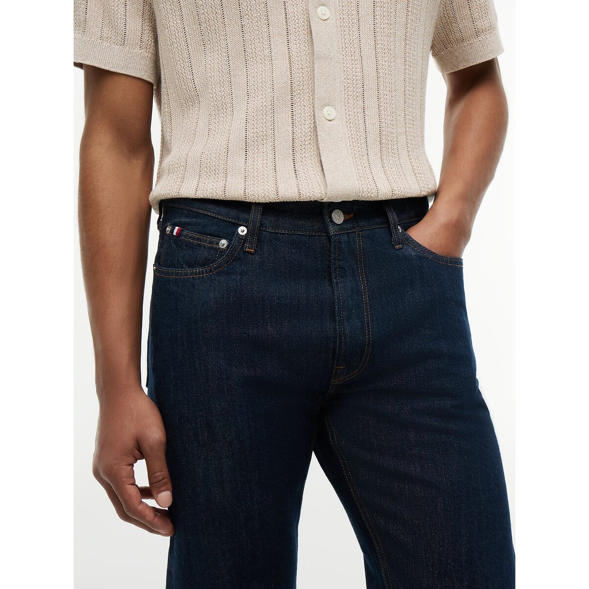 Jeans direitos ganga escura, TOMMY HILFIGER