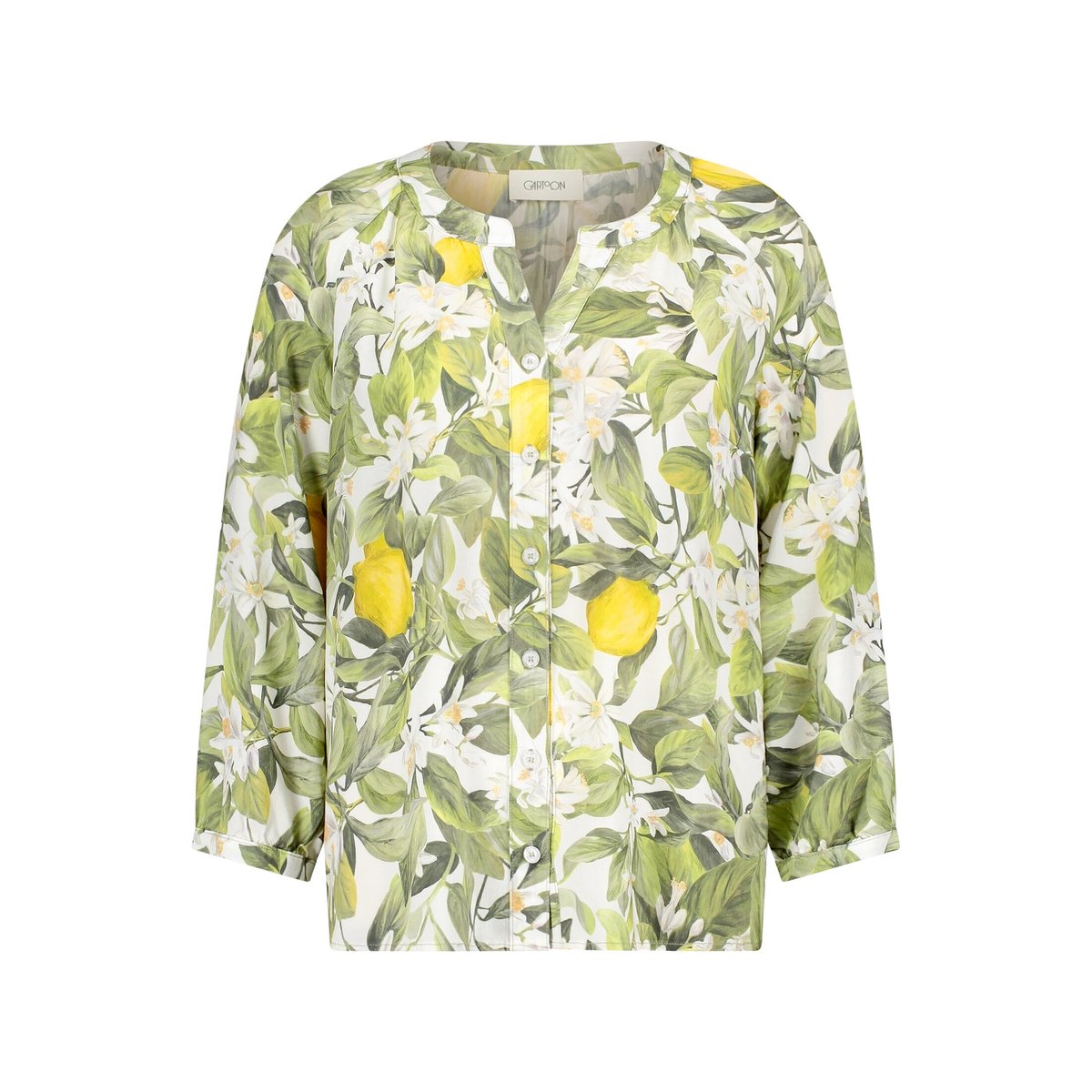 Blouse casual à patte de boutonnage cream/green, CARTOON