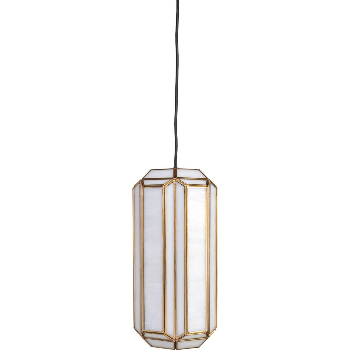 Suspension en verre et laiton antique laiton antique et verre blanc, RECOLLECTION