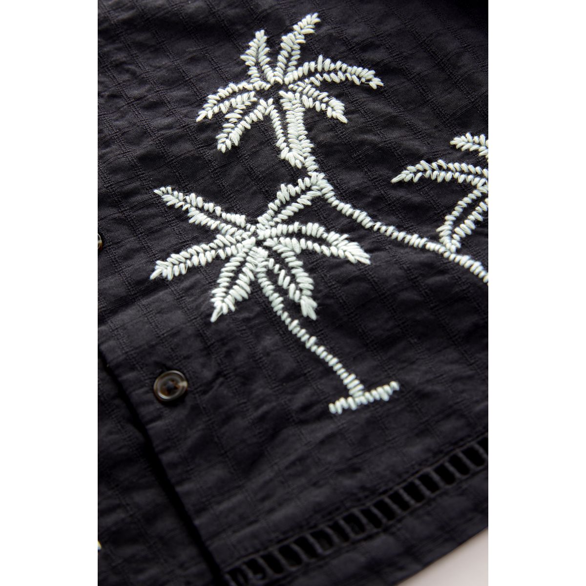 Ensemble chemise brodée short palmier noir, NEXT
