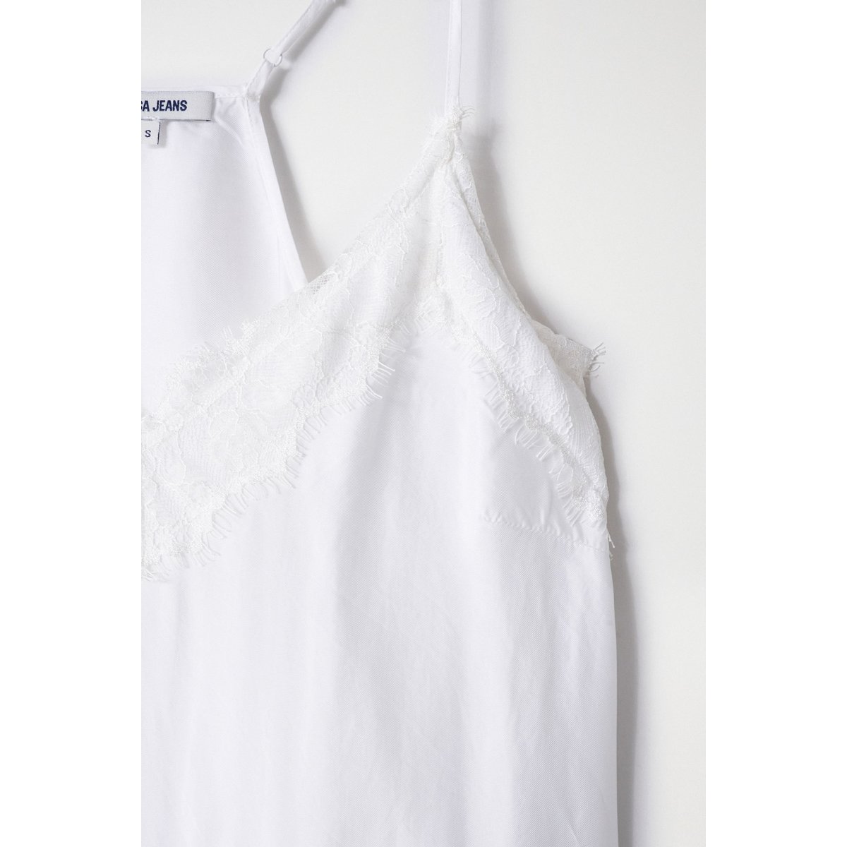 TOP EN SATIN AVEC DÉTAILS EN DENTELLE blanc, SALSA JEANS