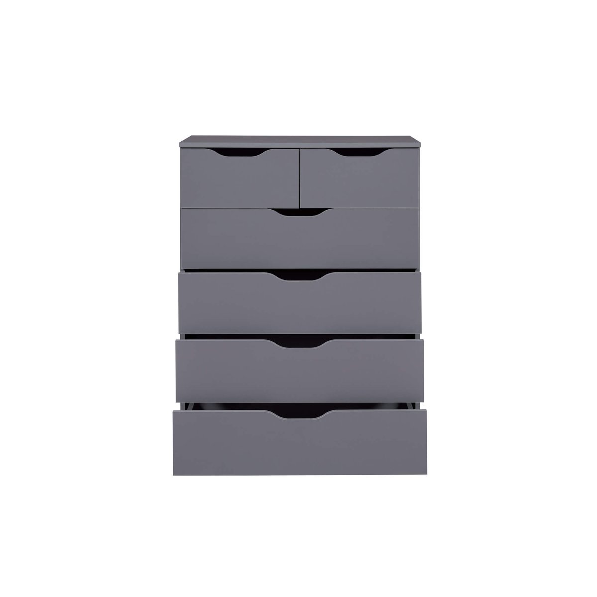 Commode 6 rangements en bois anthracite, TERRE DE NUIT