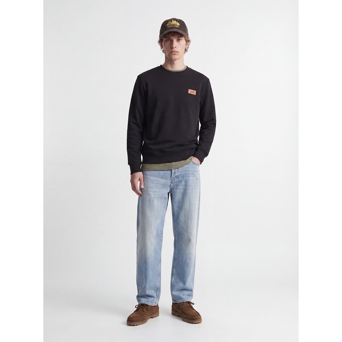 Sweat col rond, RUSH noir, JACK & JONES