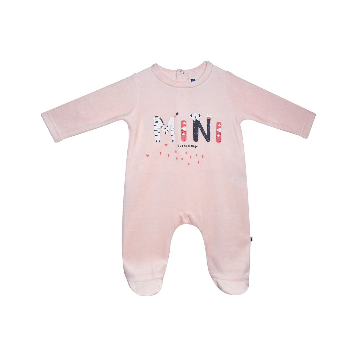 Dors bien liberte velours rase pont dos bebe rose, SUCRE D'ORGE