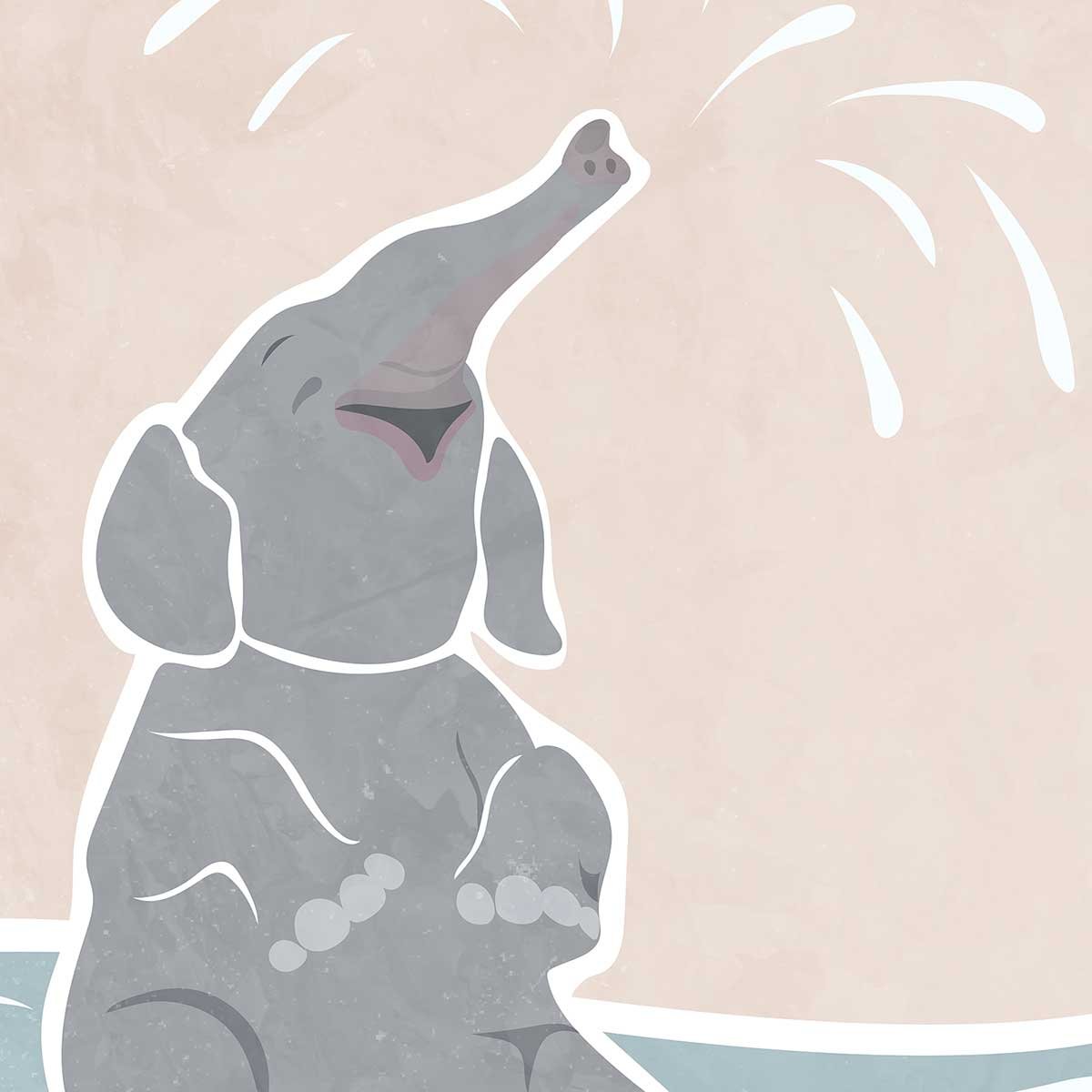 Affiche enfant scandi elephant affiche seule, HEXOA