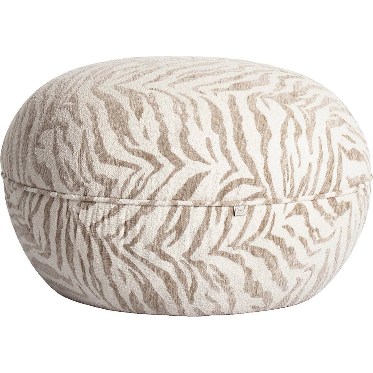 Pouf rond motif tigre beige tigre, RECOLLECTION