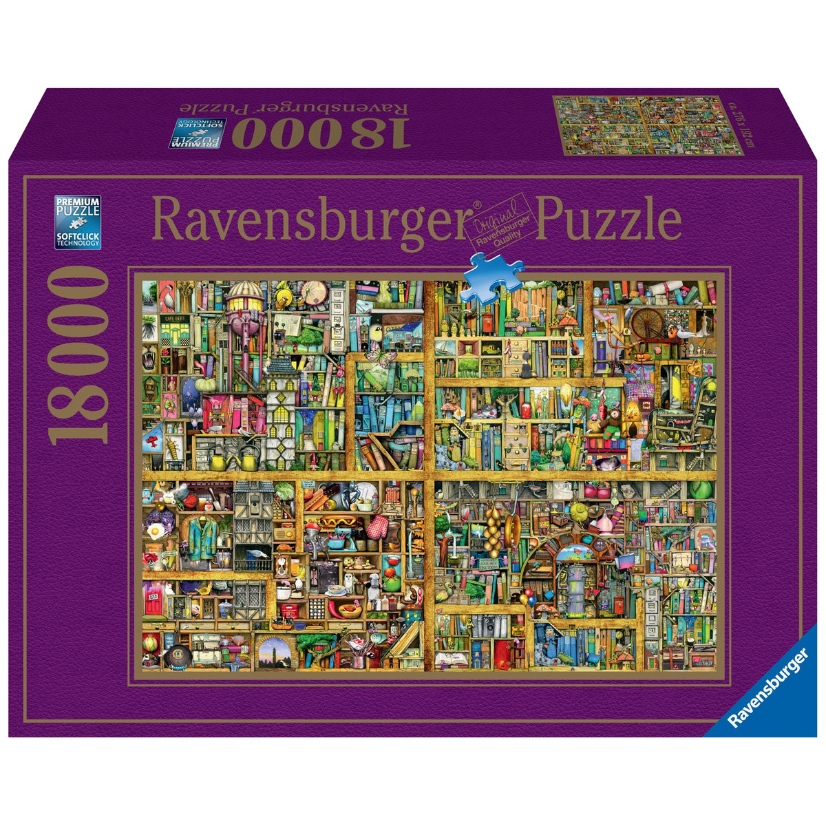 Puzzle 18000 pièces - Bibliothèque magique XXL / Colin Thompson couleur unique, RAVENSBURGER