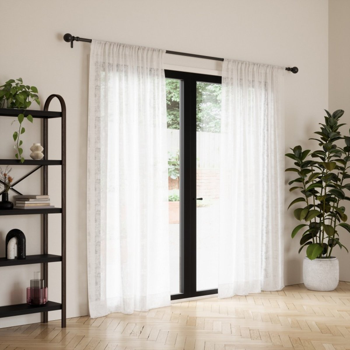 Tringle à rideaux extensible BOLAS noir, UMBRA