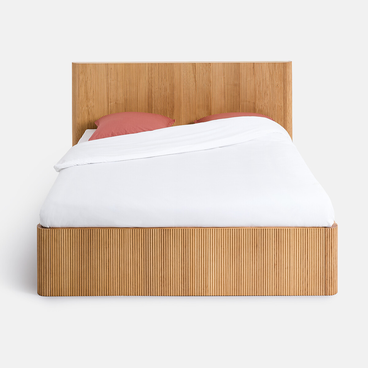 Cama de fresno y chapado, con somier, 2 cajones, MATTAN fresno, LA REDOUTE INTERIEURS