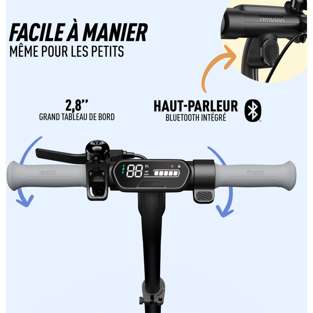 Trottinette électrique enfant C2 Pro E bleu, NINEBOT