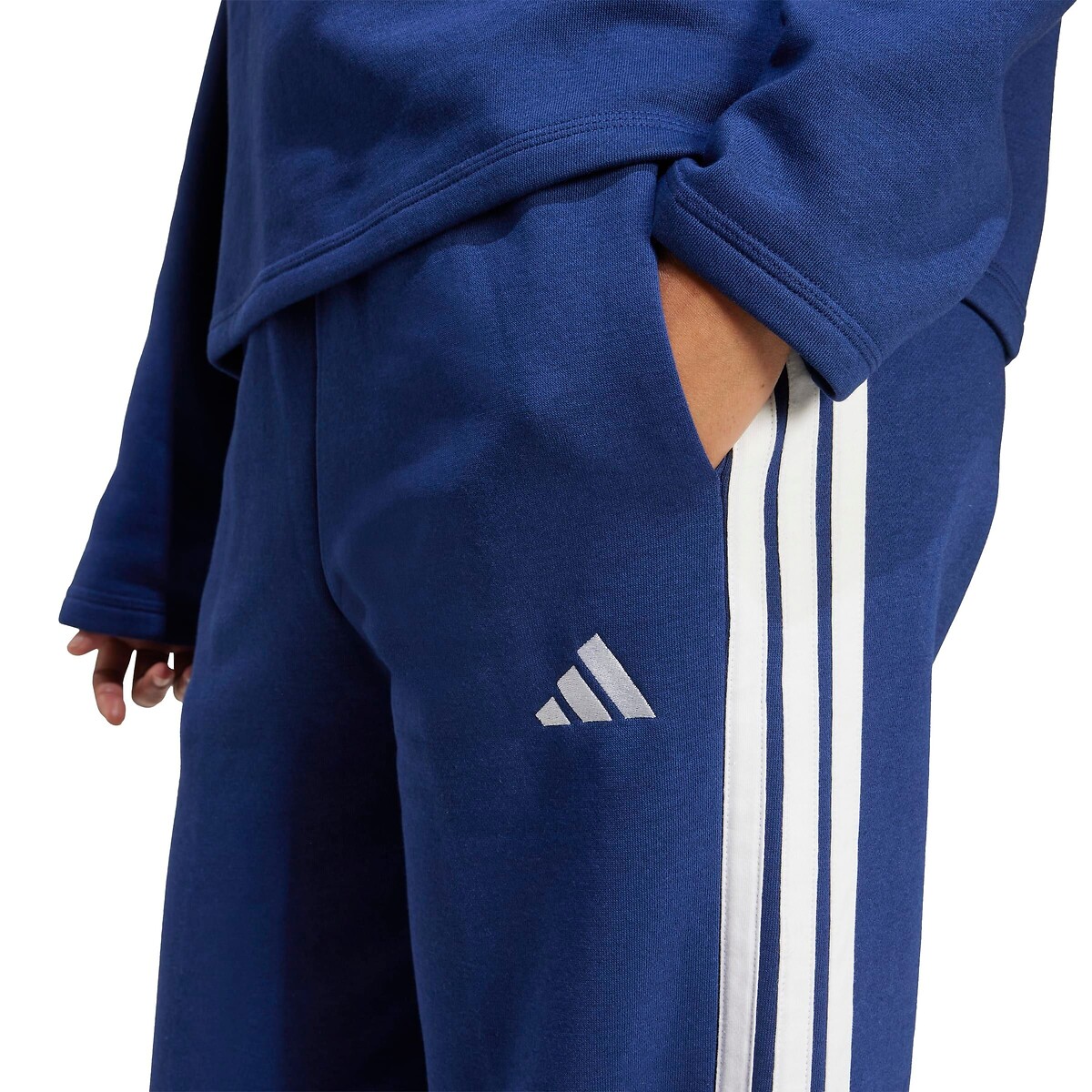 Essentials 3 Stripes Fleece Wide Leg Trousers blue, ADIDAS SPORTSWEAR