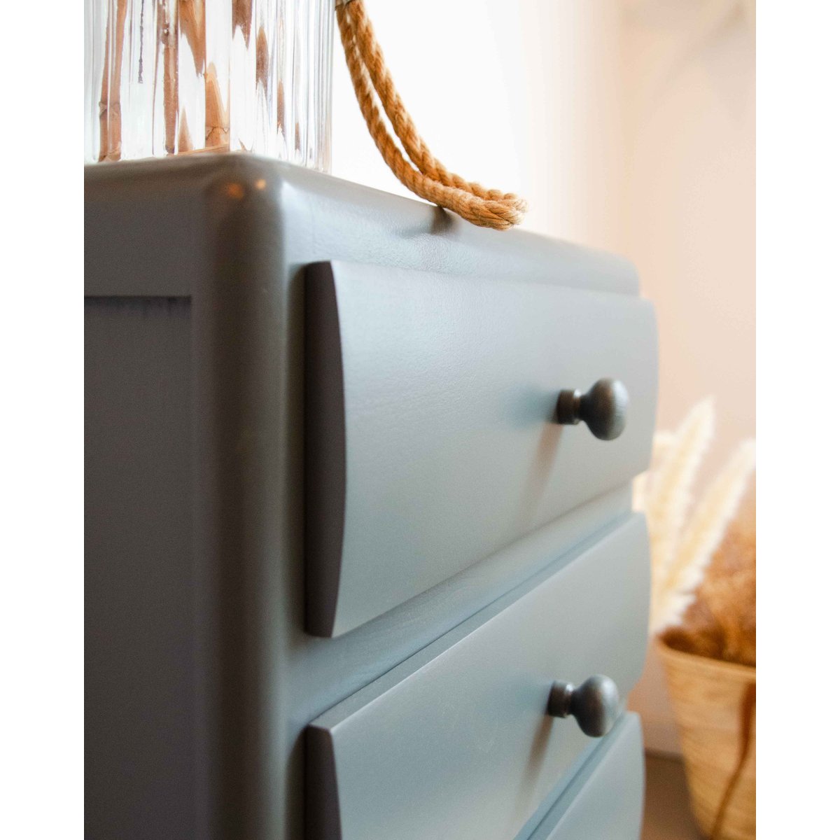 Chiffonnier en hêtre Valery N°107 - Bon état vert d'eau, DEBONGOUT