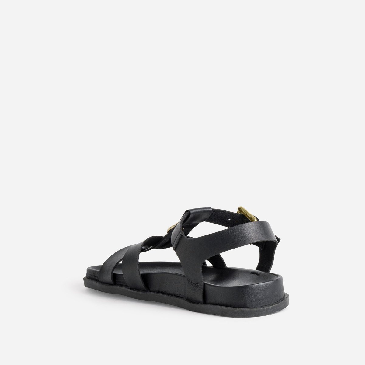 Sandale Plate en cuir SAKINA noir, ERAM