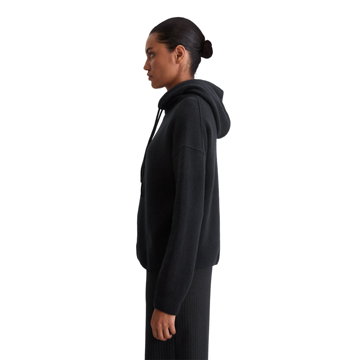 Hoodie en tricot regular en laine d'agneau moelleuse bleu foncé, MARC O'POLO