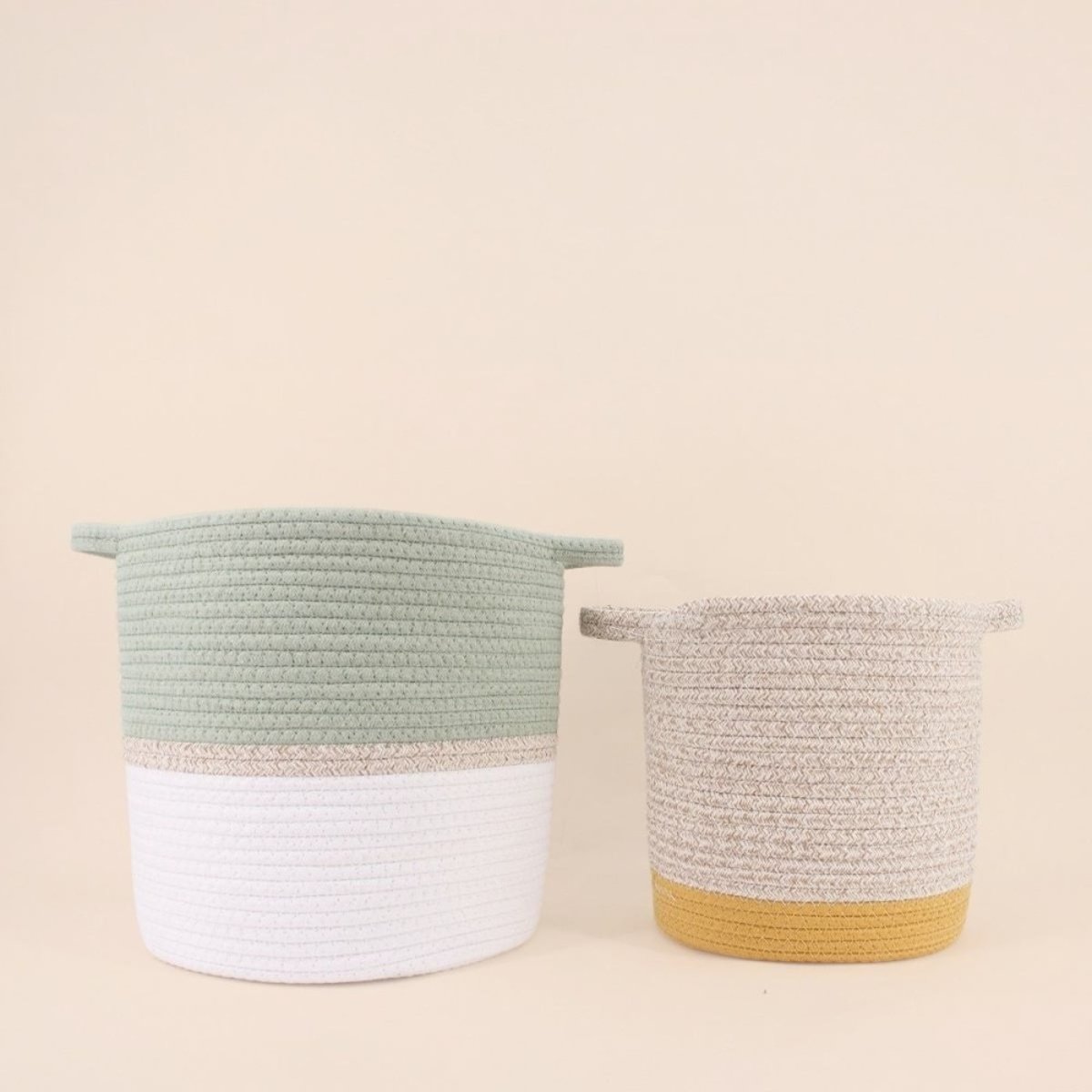 Lot de 2 paniers en corde beige, AZAO