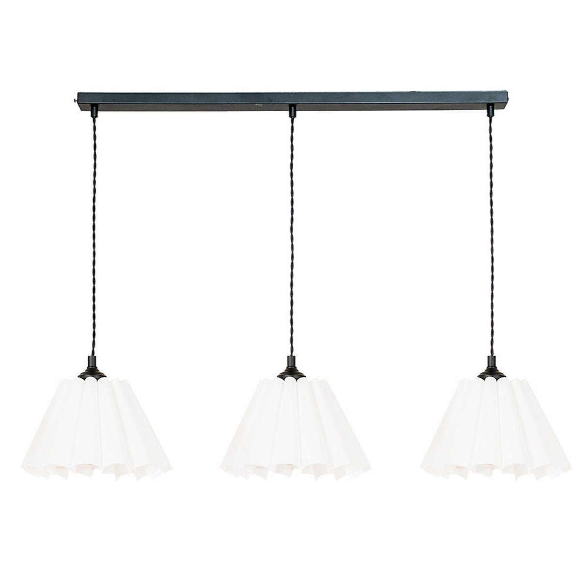 Lottie 3-Light Pleated Shade Diner Bar Pendant Light black, SO'HOME