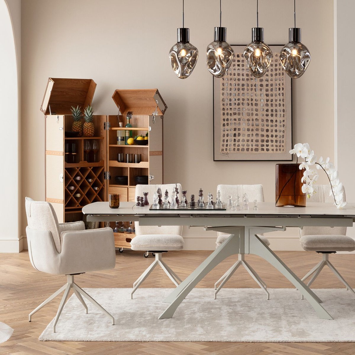 Chaise pivotante, HILLA beige, KARE DESIGN