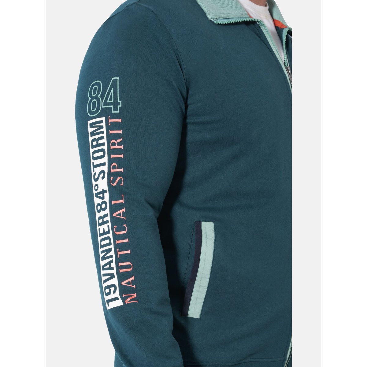 Veste en molleton LINDSEN petrole, JAN VANDERSTORM