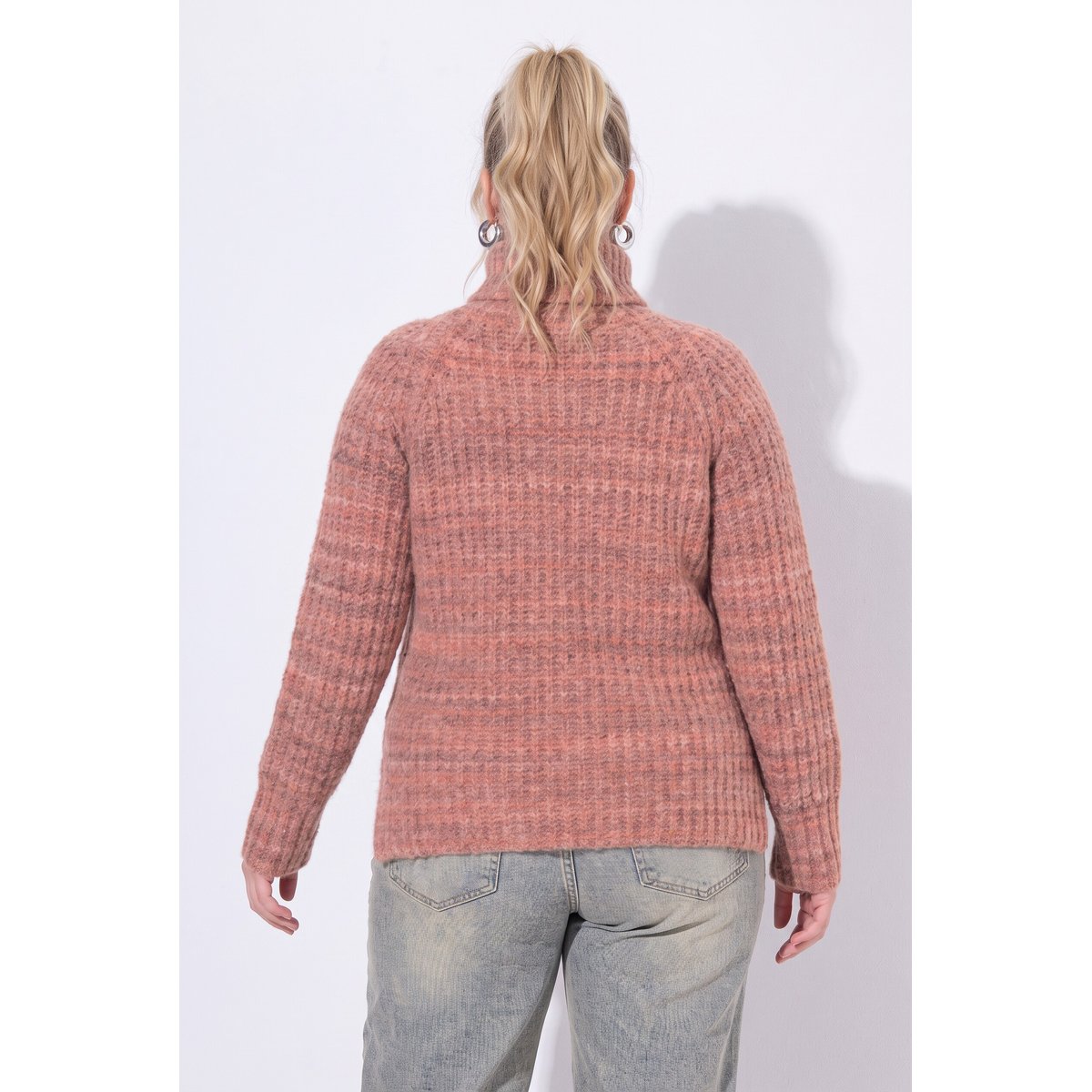 Pull en maille côtelée brun cannelle, ULLA POPKEN