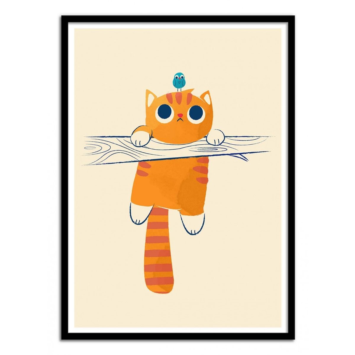 Affiche d'art - Fat cat, little bird - Jay Fleck orange, WALL EDITIONS