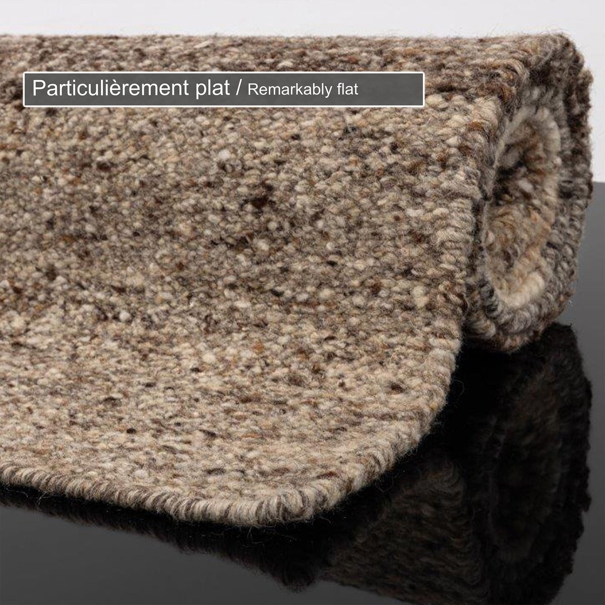 Tapis de salon en laine tissé main - EHRWALD beige multi, THEKO