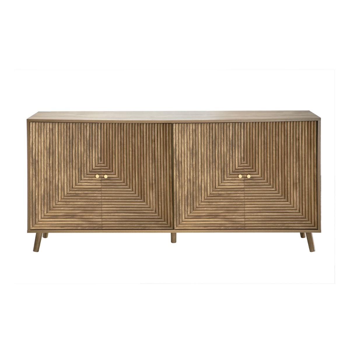 Buffet 4 portes façades lamellées EDEN bois clair, CALICOSY