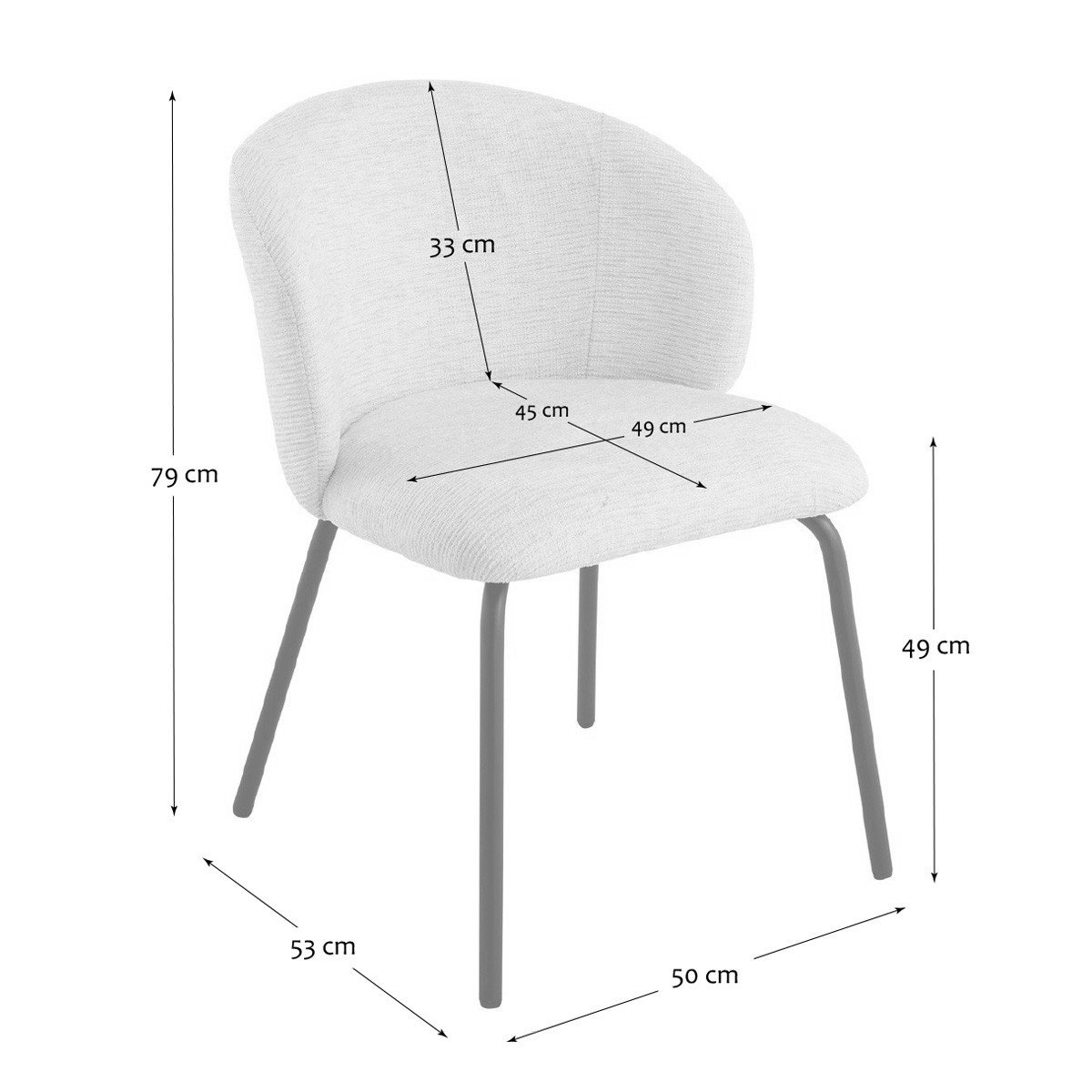 Lot de 2 chaises - VESPER gris, CALICOSY