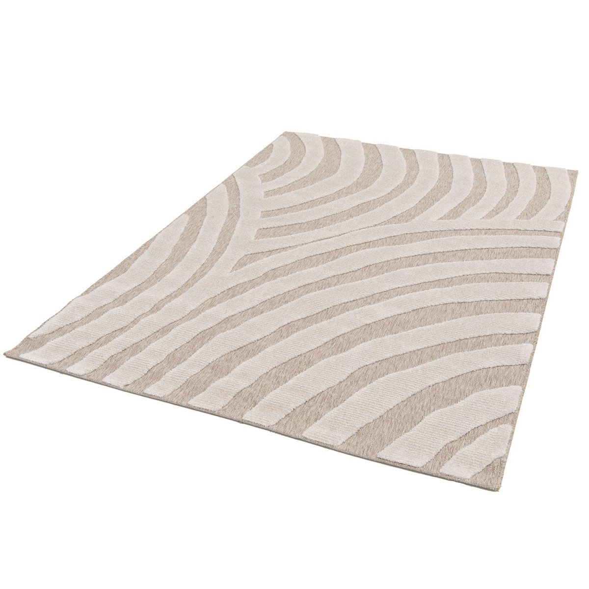 Tapis en relief style japandi ONDE beige sable, AFK LIVING