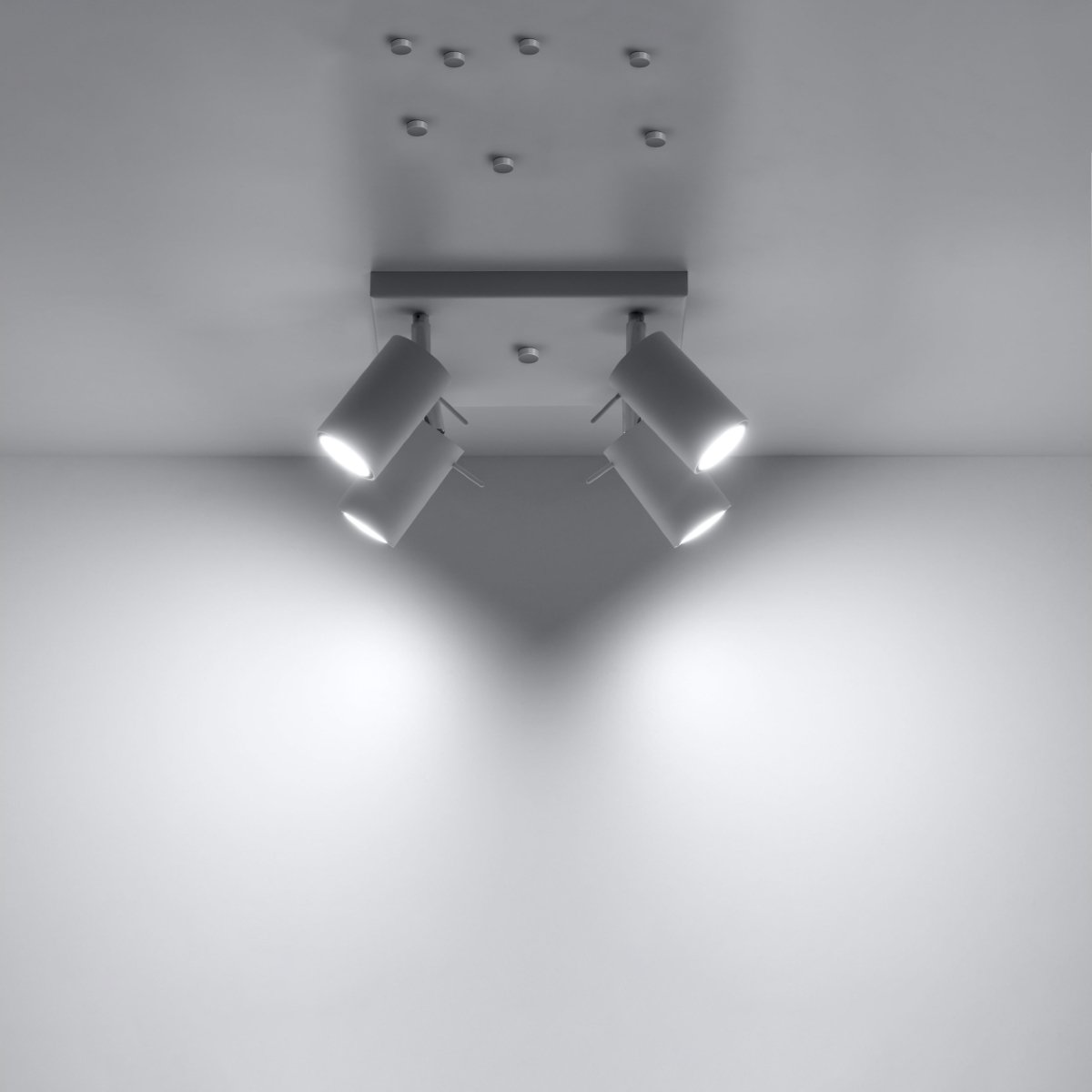Plafonnier Acier Blanc GU10 4 Ring blanc, EDEN